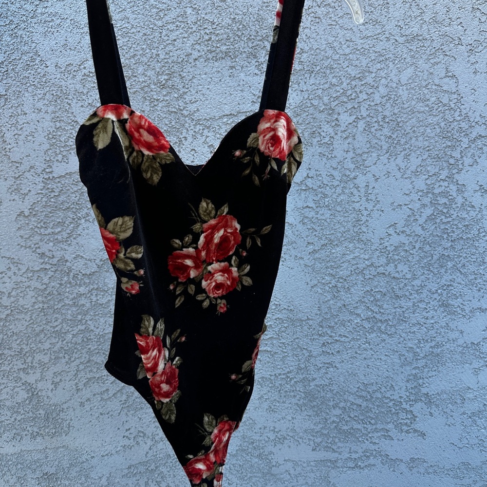 Floral Black One Piece